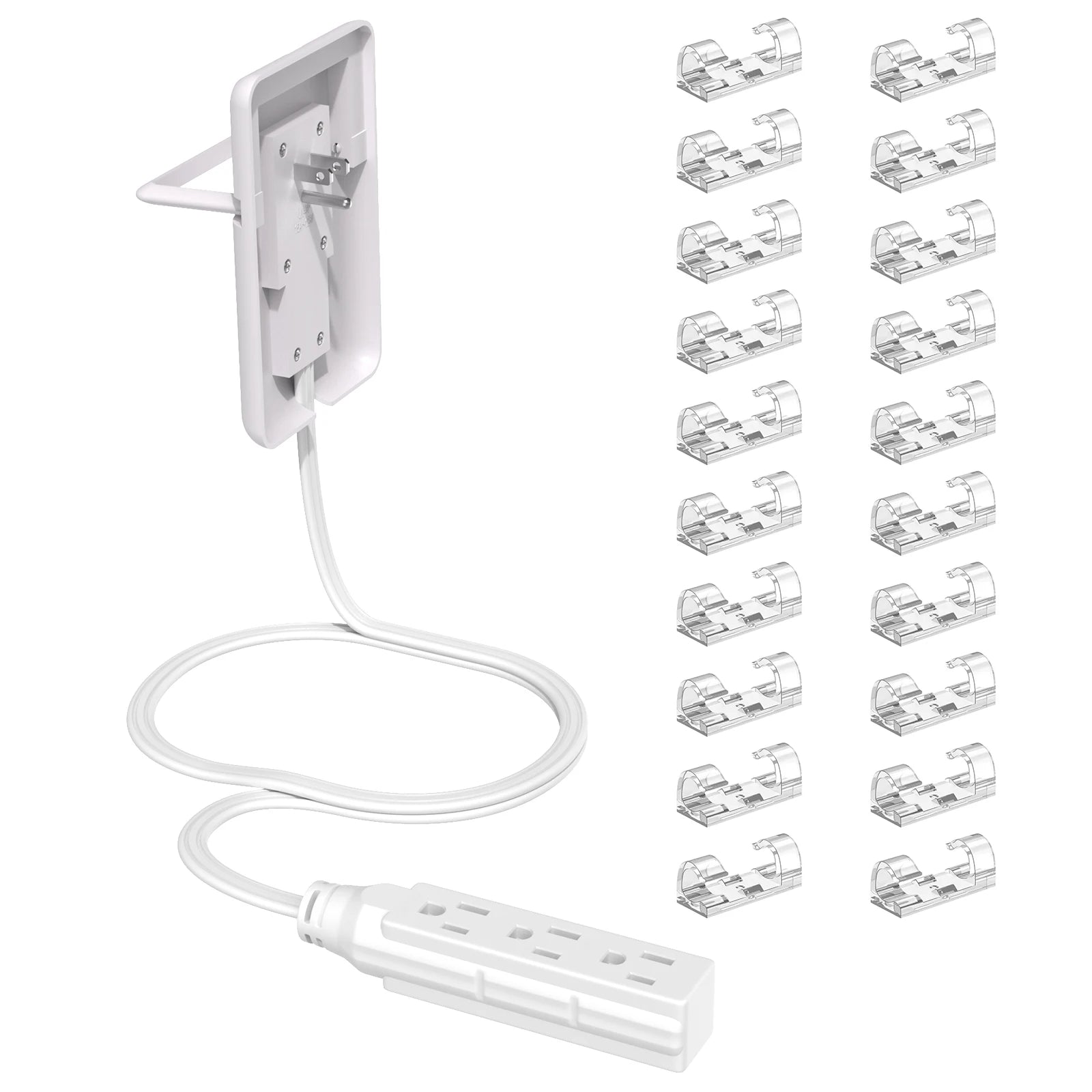 Flat Power Outlet expander Slim wall gauge plug with 3/5 foot cable