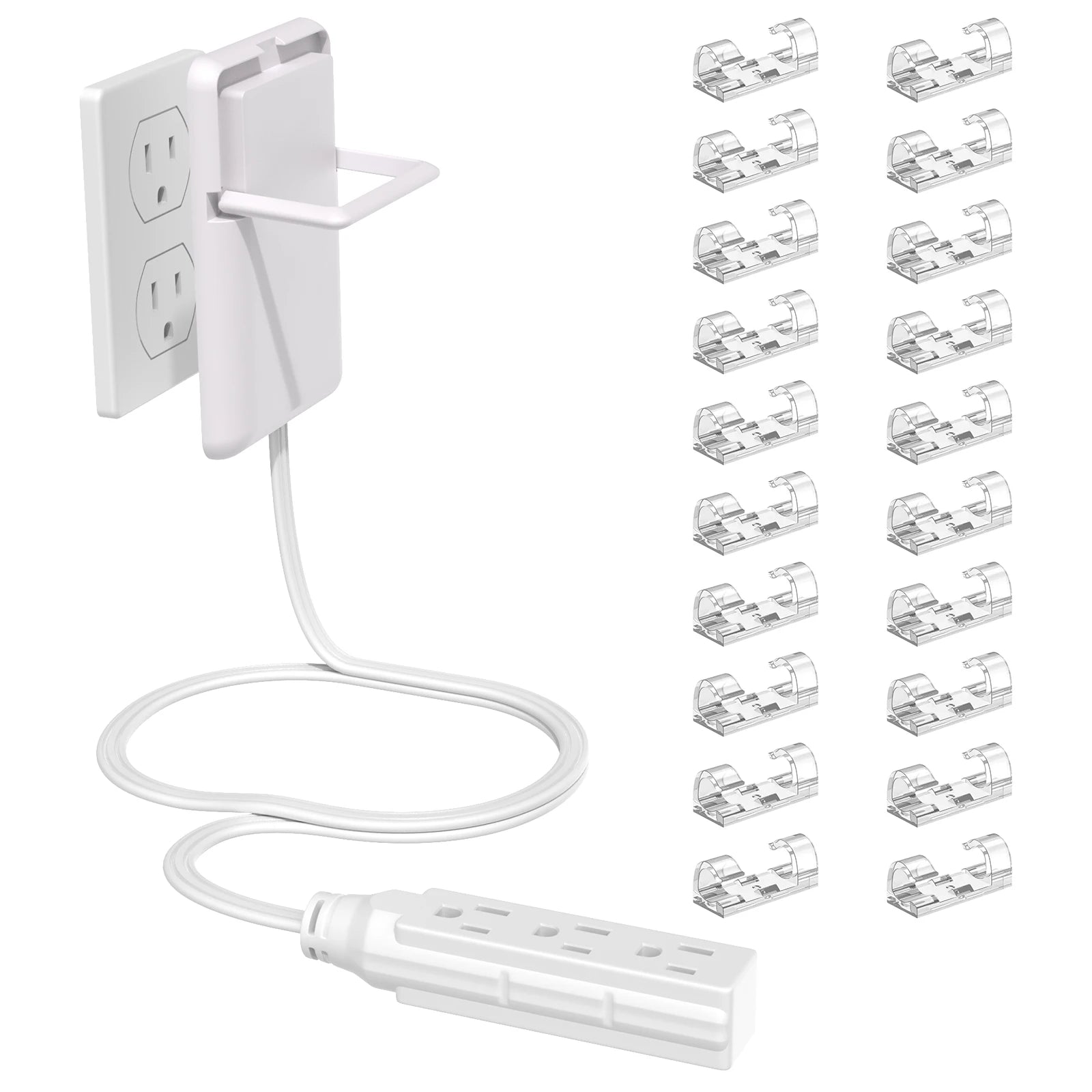Flat Power Outlet expander Slim wall gauge plug with 3/5 foot cable