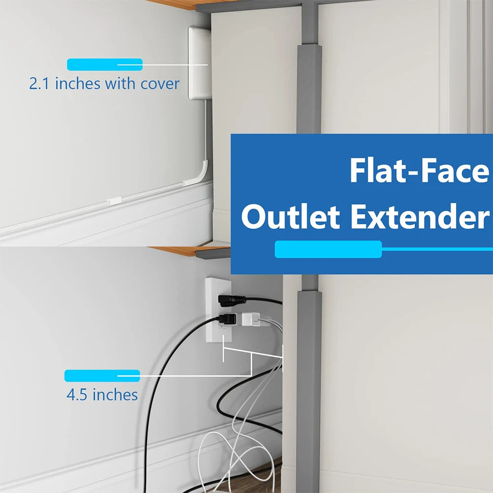 Flat-Face Outlet Extender with 3 Receptacles